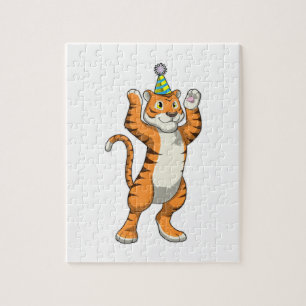 Tiger with Party hat Party Jigsaw Puzzle