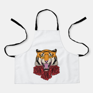 Tiger with Roses Apron