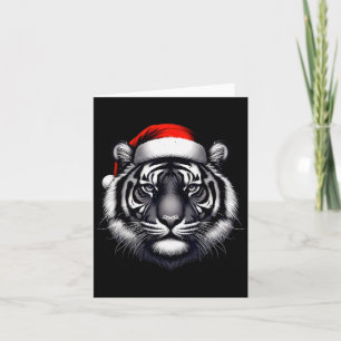 Tiger With Santa Hat Christmas Xmas Lover Zoo Keep Card