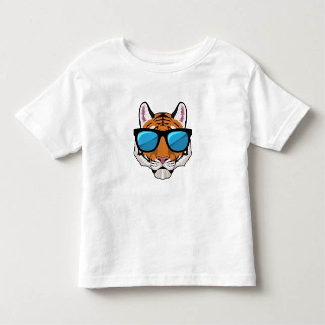 Tiger with Sunglasses Toddler T-Shirt (Front)
