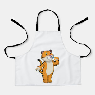 Tiger with Toothbrush Apron