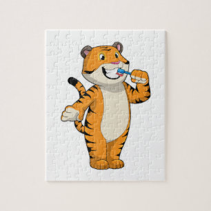 Tiger with Toothbrush Jigsaw Puzzle