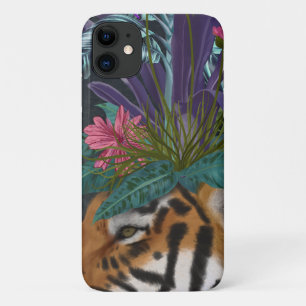 Tiger with Tropical Headpiece iPhone 11 Case