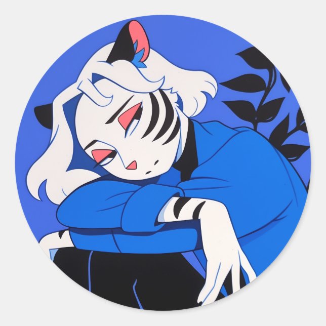 Tiger Woman Classic Round Sticker (Front)