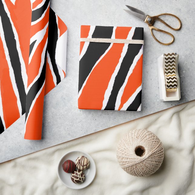 Tiger Wrapping Paper- Orange/Black Paper (Crafts)