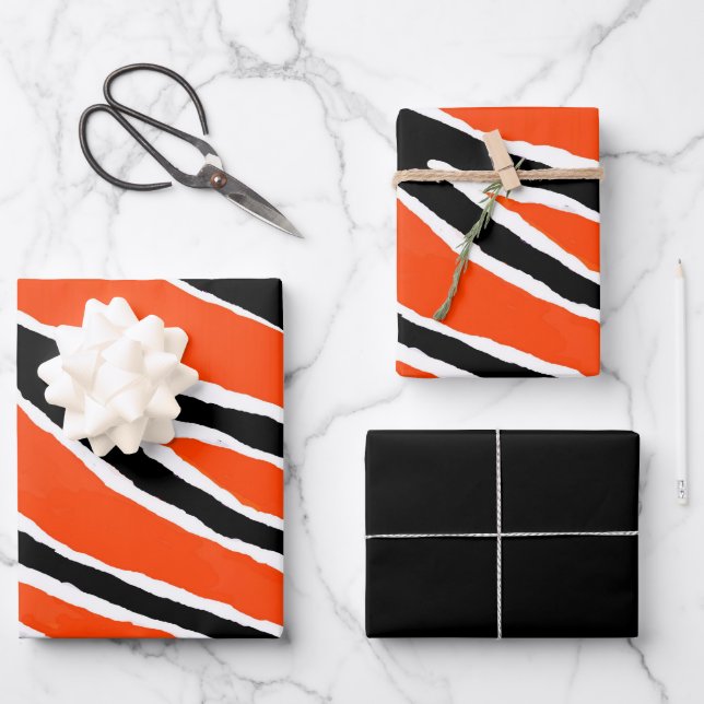 Tiger Wrapping Paper- Orange/Black Paper Sheet (Front)