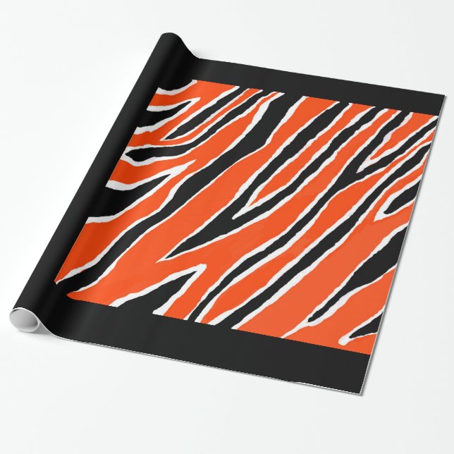 Tiger Wrapping Paper- Orange/Black Wrapping Paper (Unrolled)