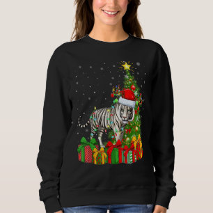 Tiger Xmas Holiday Santa White Tiger Christmas T Sweatshirt