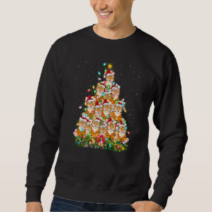 Tiger Xmas Lights Santa Tiger Christmas Tree Sweatshirt