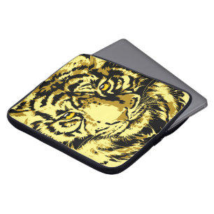 Tiger Yellow Colourful Tiger Beige Laptop Case