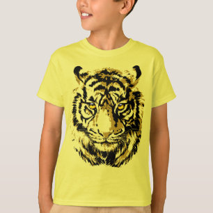 Tiger Yellow Colourful Tiger Face T-Shirt