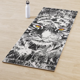 Tiger Yoga Mat   Tiger Drawing Black and White