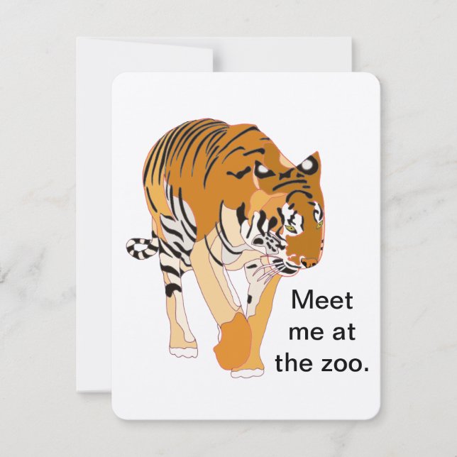 Tiger Zoo Birthday Party Invitations (Front)