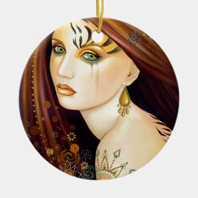 Tigerlily Ceramic Tree Decoration (Front)