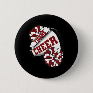 Tigers Cheer Ck To School Cheerleading Spirit M 6 Cm Round Badge