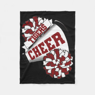 Tigers Cheer Ck To School Cheerleading Spirit M  Fleece Blanket