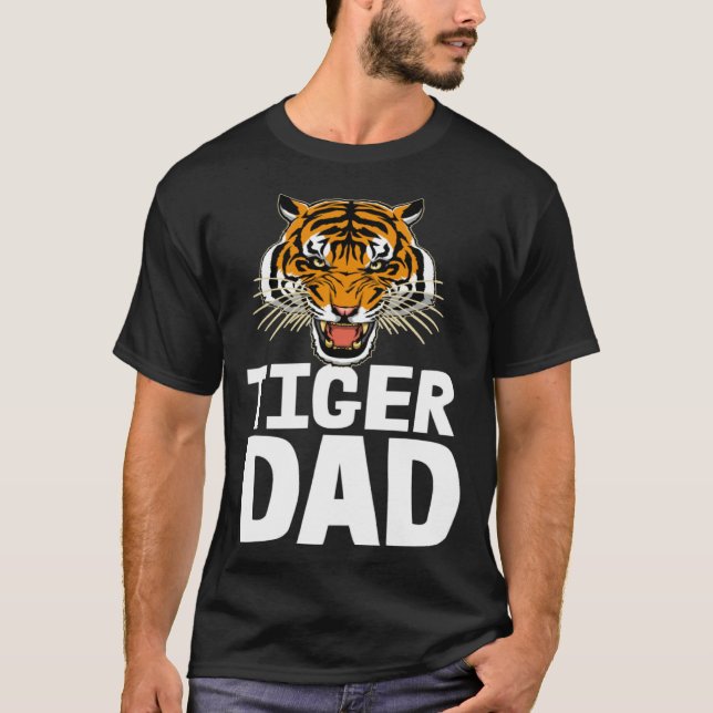 Tigers Dad  Roaring Tiger Tees Men's Tiger Face (Front)