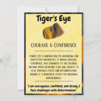 Tiger's Eye Crystal Meaning Card 