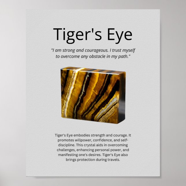 Tiger's Eye Crystal Meaning Poster (Front)
