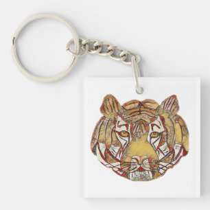 Tiger's Face Key Ring