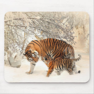 Tigers family mouse pad