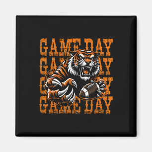 Tigers Football Game Day Vintage Distressed School Magnet