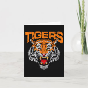 Tigers Football School Sports Distressed Game Day Card