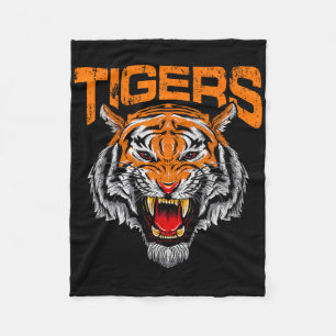 Tigers Football School Sports Distressed Game Day Fleece Blanket