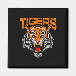 Tigers Football School Sports Distressed Game Day Magnet