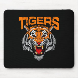 Tigers Football School Sports Distressed Game Day Mouse Pad