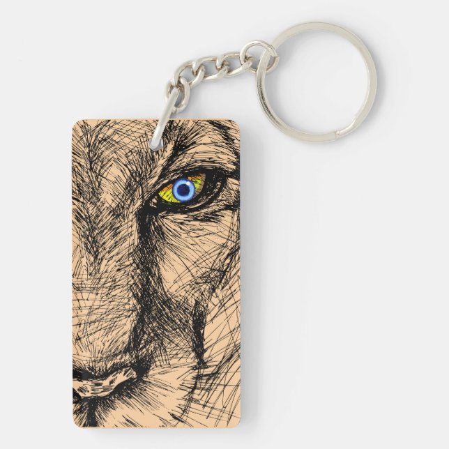 Tiger's Gaze Acrylic Keychain (Back)