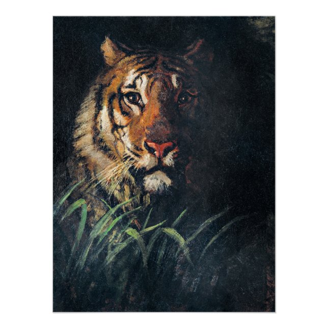 Tiger's Head, fine art painting, Poster (Front)