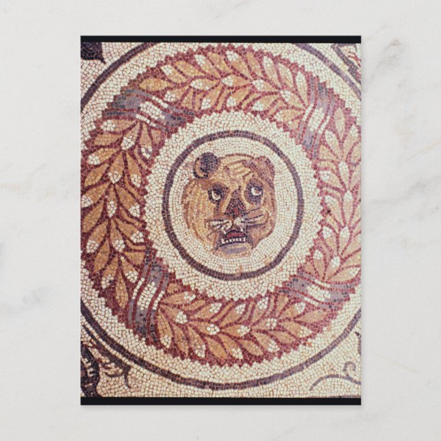 Tiger's head, Roman mosaic, early 4th century Postcard (Front)