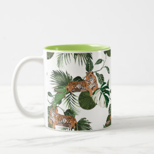 Tigers In The Jungle  Two-Tone Coffee Mug