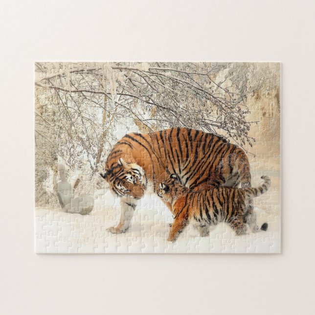 Tigers in the Snow Jigsaw Puzzle (Horizontal)