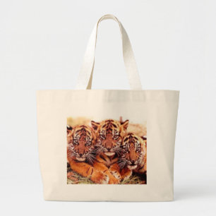 Tigers in the Wild Photos - Cards, Tees, Gifts Large Tote Bag
