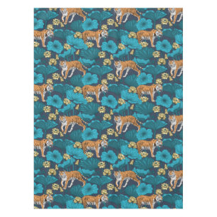 Tigers in the yellow lotus pond tablecloth