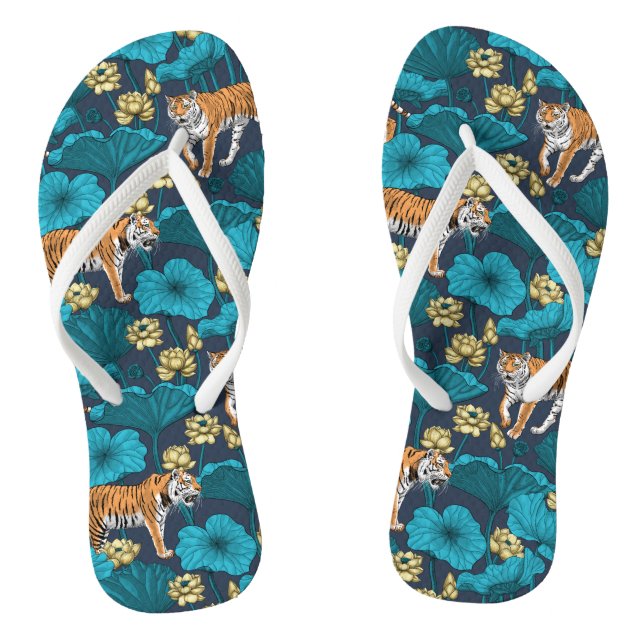 Tigers in the yellow lotus pond thongs (Footbed)