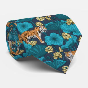 Tigers in the yellow lotus pond tie