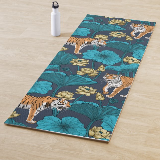 Tigers in the yellow lotus pond yoga mat (In Situ)