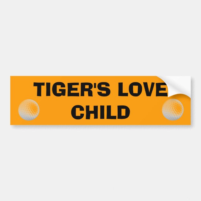 Tiger's Love Child - Golf Cart Bumper Sticker (Front)