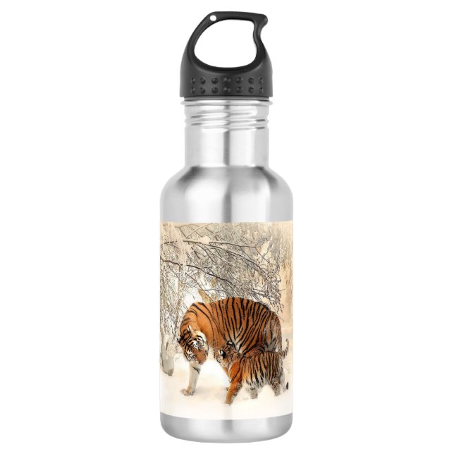 tigers on snow 532 ml water bottle (Front)