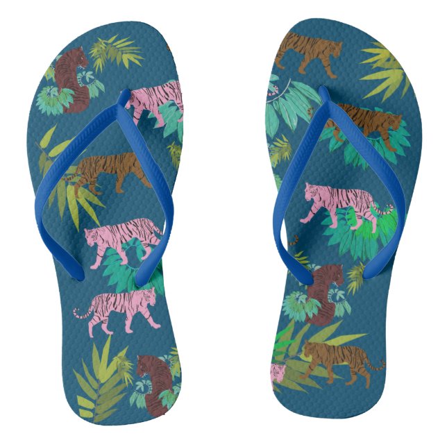 Tigers Pattern Thongs (Footbed)