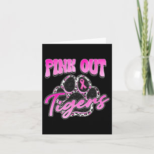 Tigers Pink Out Football Tackle Breast Cancer Wome Card