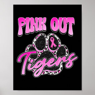 Tigers Pink Out Football Tackle Breast Cancer Wome Poster