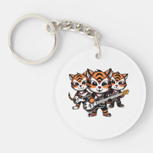 Tigers Playing Band Key Ring