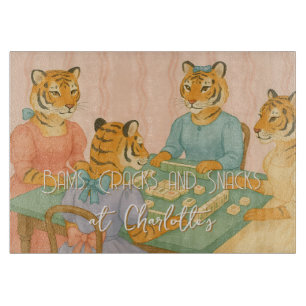 Tigers Playing Mahjong Cutting Board