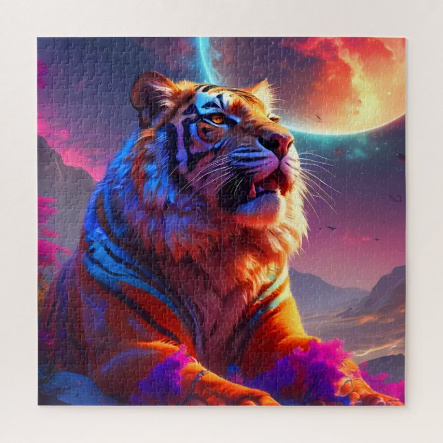 Tigers Psychedelic Dreams   Jigsaw Puzzle (Vertical)
