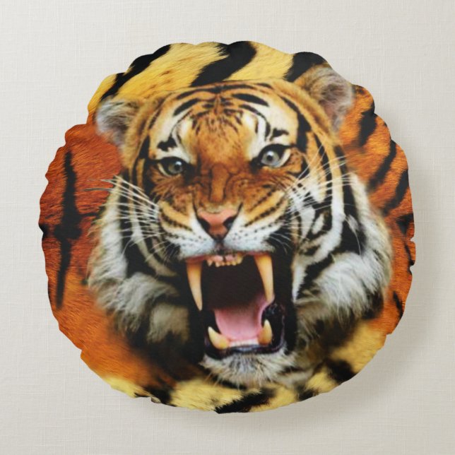 Tiger's Roar Round Cushion (Front)