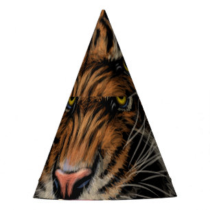 Tiger's Roar: Vivid Jungle Portrait Party Hat